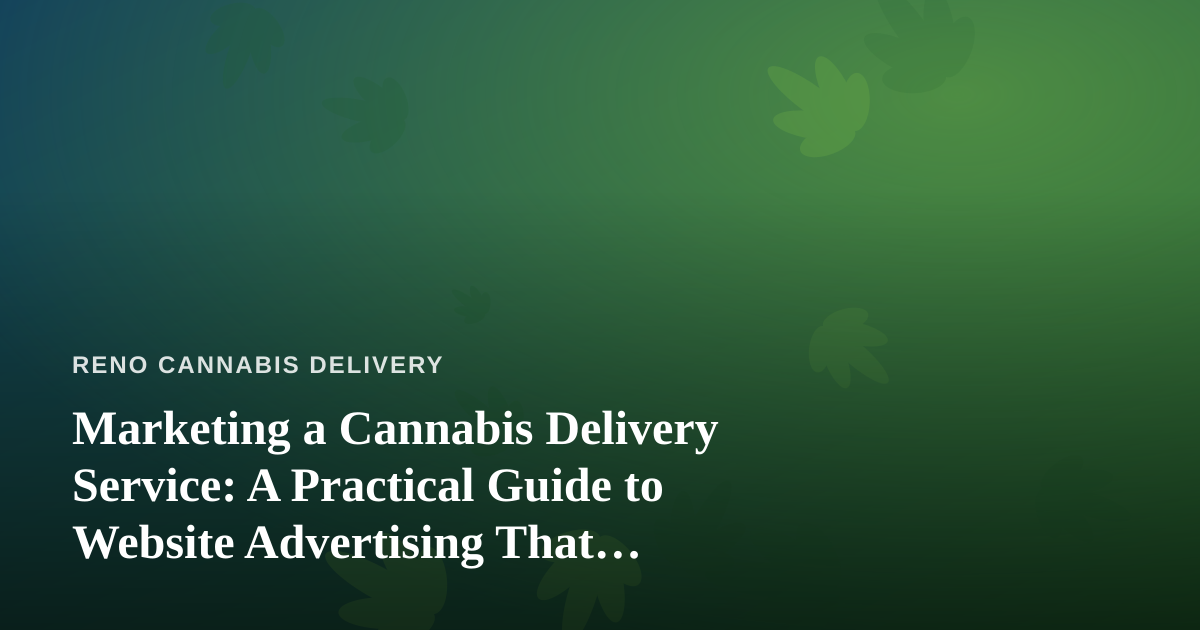 Marketing a Cannabis Delivery Service: A Practical Guide to Website Advertising That Actually Works