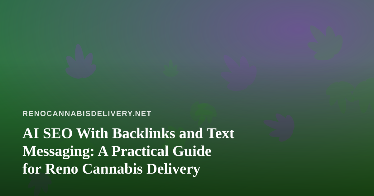 AI SEO With Backlinks and Text Messaging: A Practical Guide for Reno Cannabis Delivery
