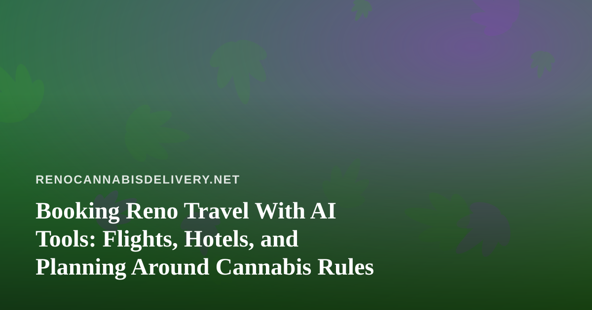 Booking Reno Travel With AI Tools: Flights, Hotels, and Planning Around Cannabis Rules