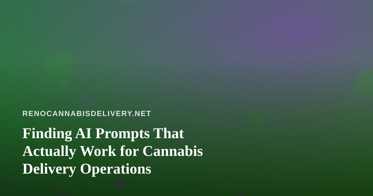 Finding AI Prompts That Actually Work for Cannabis Delivery Operations
