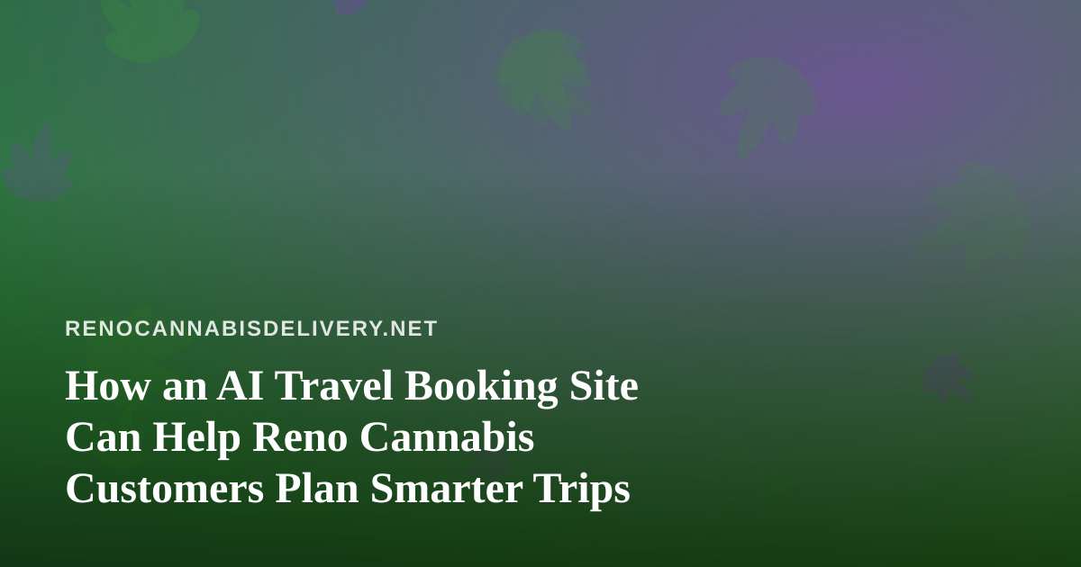 How an AI Travel Booking Site Can Help Reno Cannabis Customers Plan Smarter Trips