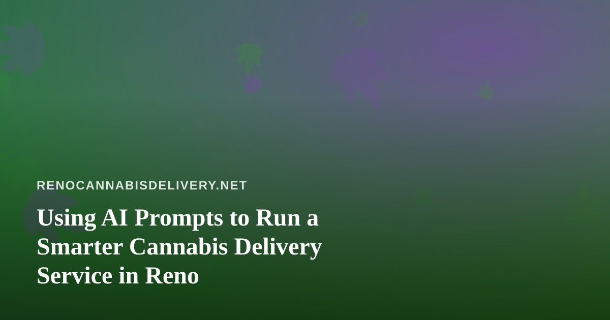 Using AI Prompts to Run a Smarter Cannabis Delivery Service in Reno